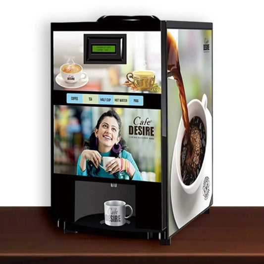 Coffee Machine 2 Lane | Two Beverage Options | Fully Automatic Coffee Tea Vending Machine | For Offices, Shops and Smart Homes | Make 2 Varieties of Coffee Tea with Premix | No Milk, Tea, Coffee Powder Required