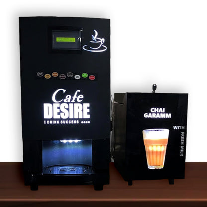 LED - Insta Bean Classic Combo Coffee Vending Machine | Made with Fresh Milk | 8 Options