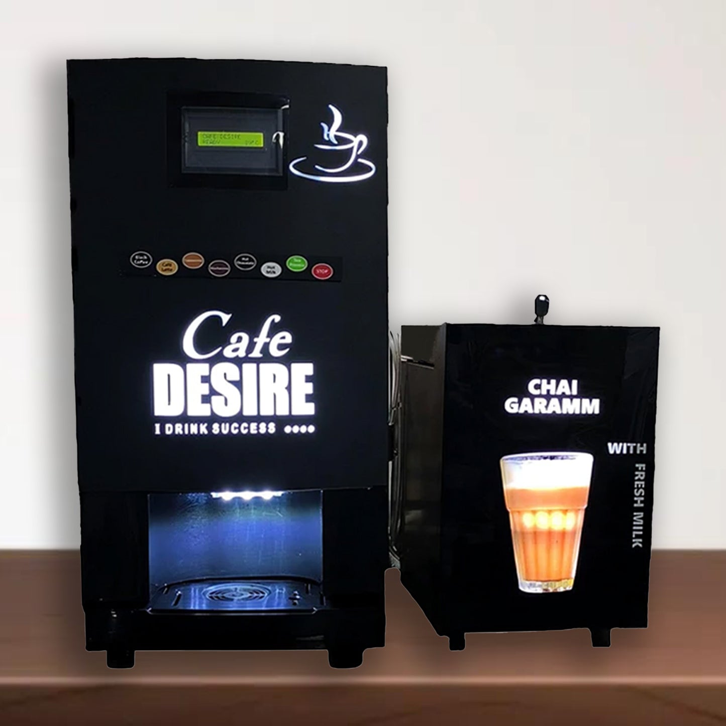 LED - Insta Bean Classic Combo Coffee Vending Machine | Made with Fresh Milk | 8 Options