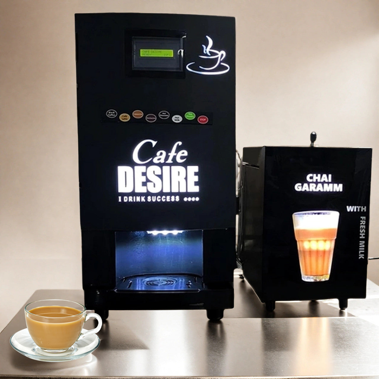 LED - Insta Bean Classic Combo Coffee Vending Machine | Made with Fresh Milk | 8 Options