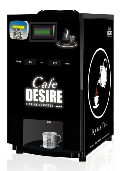 LED - QR Code UPI Payment Enabled Coffee Machine 4 Lane | Four Beverage Options | Fully Automatic Tea & Coffee Vending Machine | For Offices, Shops and Smart Homes | Make 4 Varieties of Coffee Tea with Premix | No Milk, Tea, Coffee Powder Required