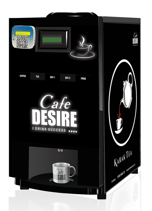 LED - QR Code UPI Payment Enabled Coffee Machine 4 Lane | Four Beverage Options | Fully Automatic Tea & Coffee Vending Machine | For Offices, Shops and Smart Homes | Make 4 Varieties of Coffee Tea with Premix | No Milk, Tea, Coffee Powder Required