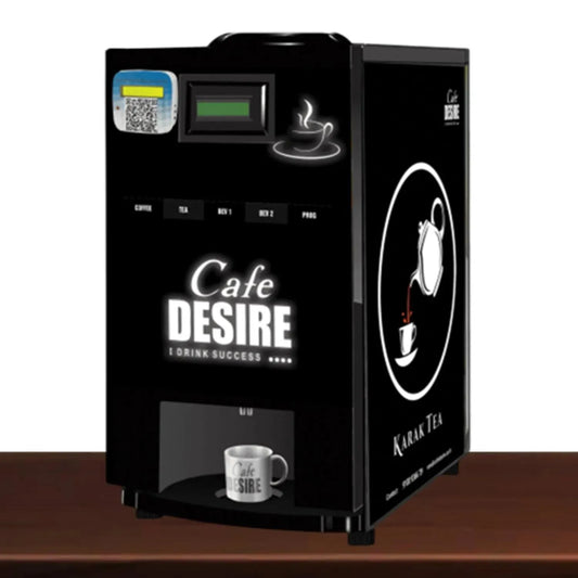 LED - QR Code UPI Payment Enabled Coffee Machine 4 Lane | Four Beverage Options | Fully Automatic Tea & Coffee Vending Machine | For Offices, Shops and Smart Homes | Make 4 Varieties of Coffee Tea with Premix | No Milk, Tea, Coffee Powder Required