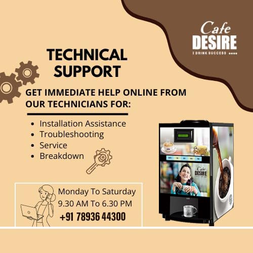 Coffee Machine 2 Lane | Two Beverage Options | Fully Automatic Coffee Tea Vending Machine | For Offices, Shops and Smart Homes | Make 2 Varieties of Coffee Tea with Premix | No Milk, Tea, Coffee Powder Required