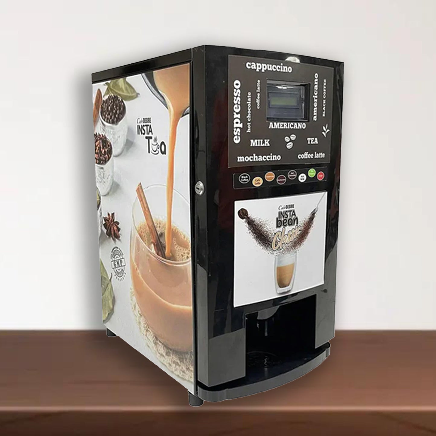 Insta Bean Classic Coffee Vending Machine | 8 Options | Espresso Black Coffee, Coffee Latte, Cappuccino, Mochaccino, Hot Chocolate, Hot Milk, Instant Tea, Instant Coffee | For Smart Offices, Shops, Hotels, Restaurants and Home