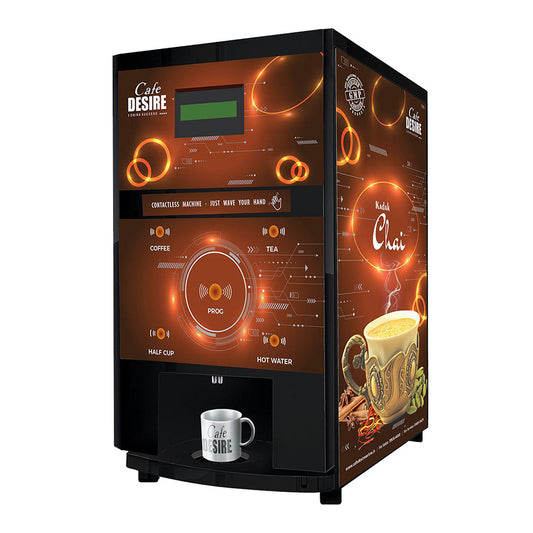 Contactless Sensor Based Coffee Machine - 2 Lane | Automatic Tea & Coffee Premix Vending Machine | For Offices, Shops & Smart Homes | Make 2 types | Just wave your hand